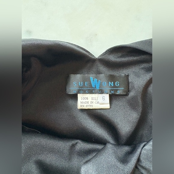 SUE WONG NOCTURNE Vintage Boho Southwest Beaded Silk Dress 6 Y2k Asymmetrical - Picture 8 of 13